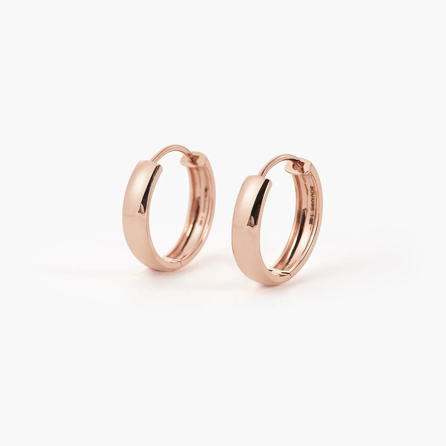 15mm 14K Gold Bold Huggie Hoops Earrings