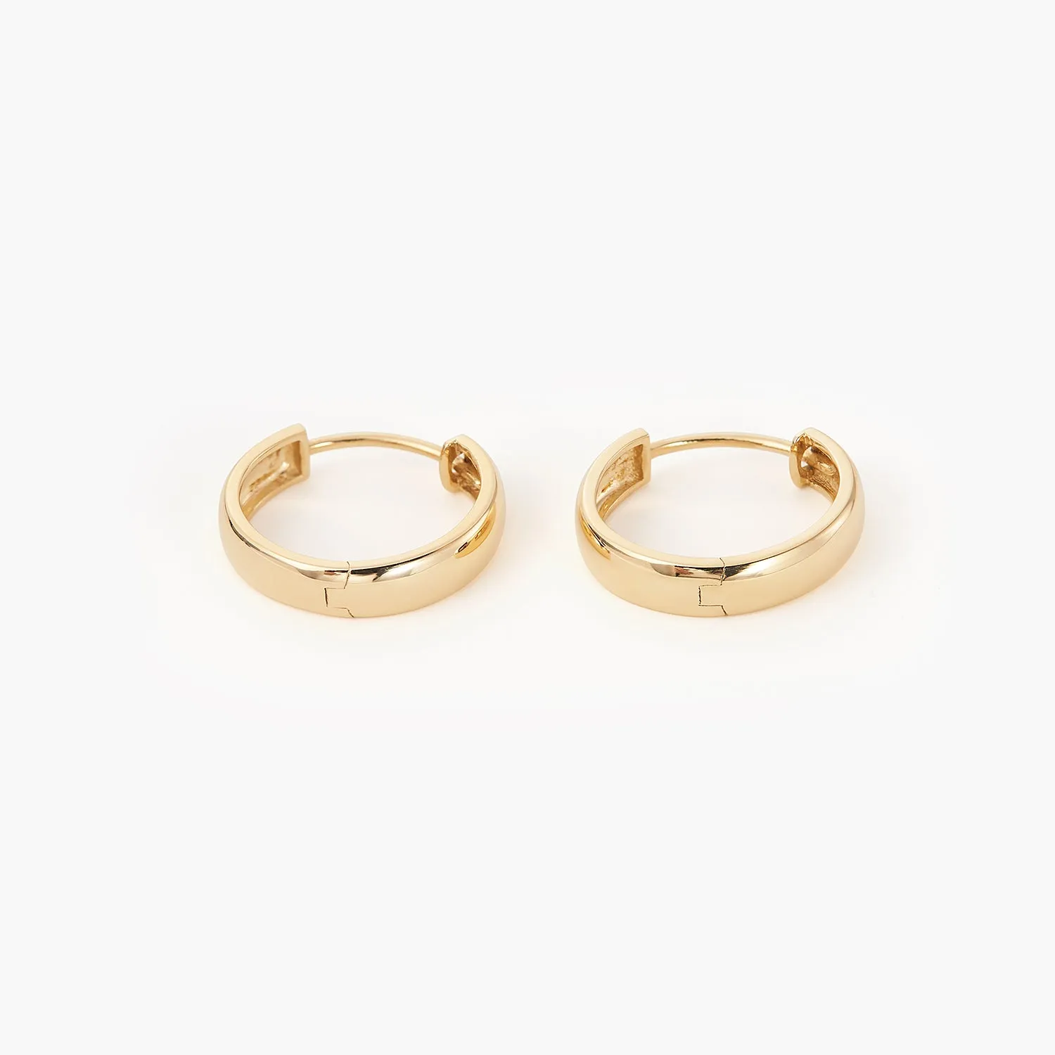 15mm 14K Gold Bold Huggie Hoops Earrings