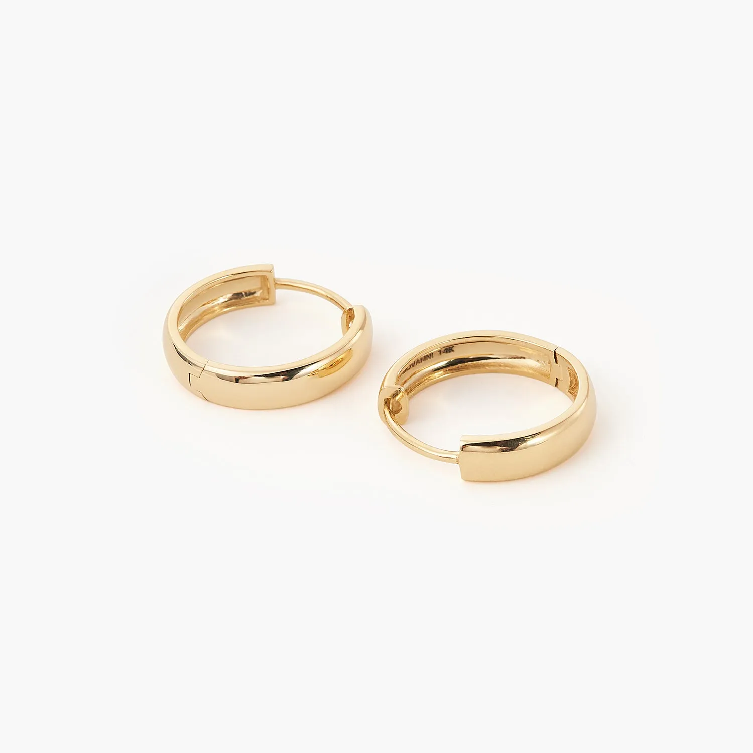 15mm 14K Gold Bold Huggie Hoops Earrings
