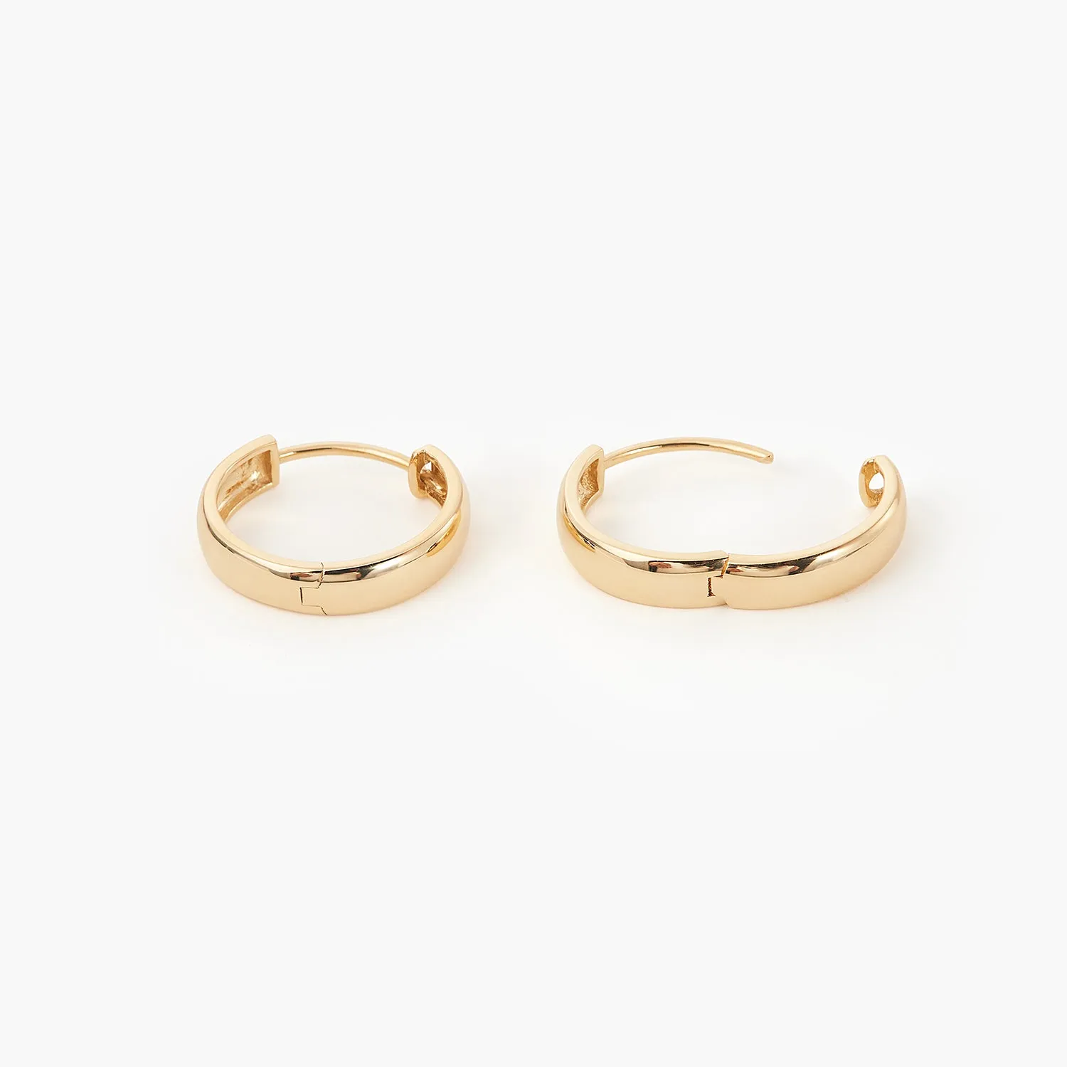 15mm 14K Gold Bold Huggie Hoops Earrings