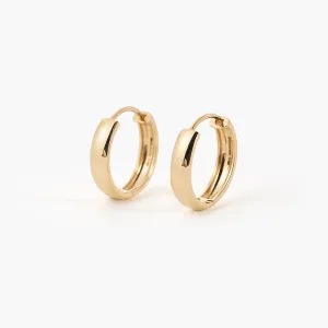 15mm 14K Gold Bold Huggie Hoops Earrings