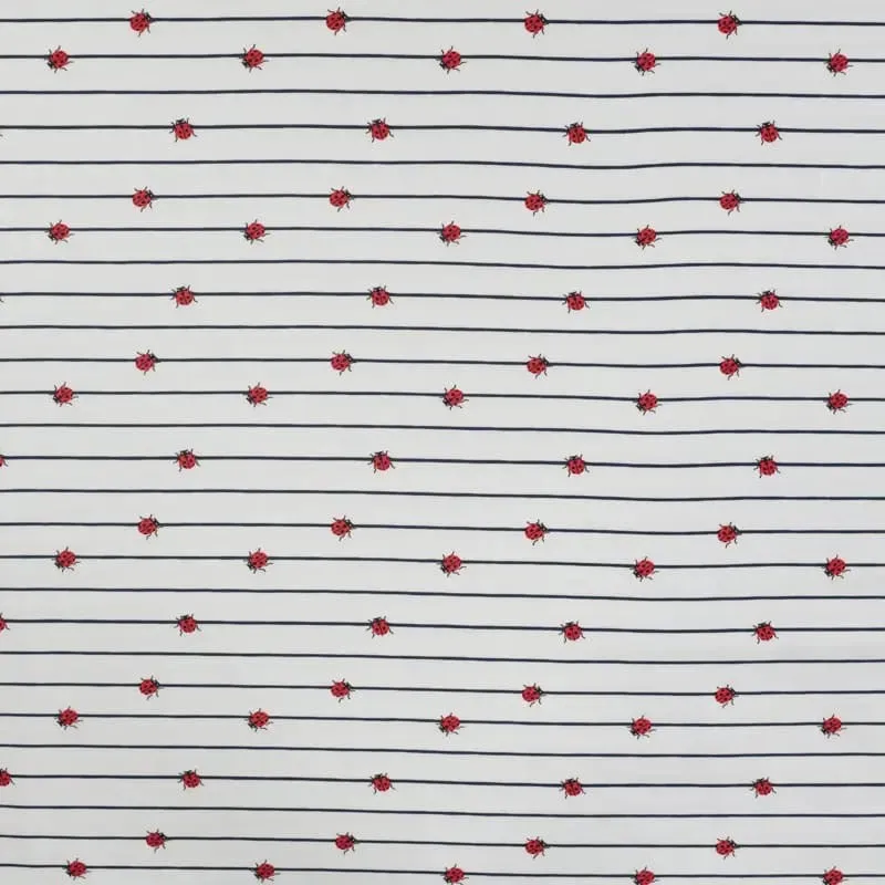 1.85M REMNANT STRIPE LADYBIRDS COTTON JERSEY