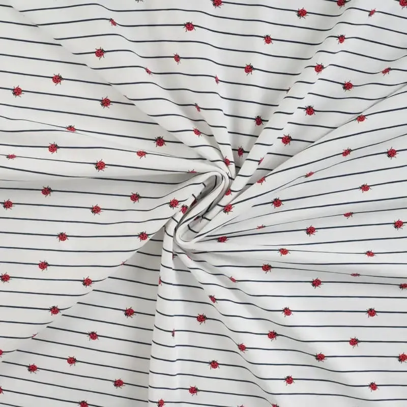 1.85M REMNANT STRIPE LADYBIRDS COTTON JERSEY