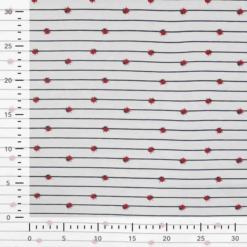 1.85M REMNANT STRIPE LADYBIRDS COTTON JERSEY