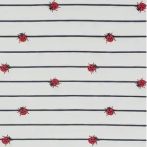1.85M REMNANT STRIPE LADYBIRDS COTTON JERSEY
