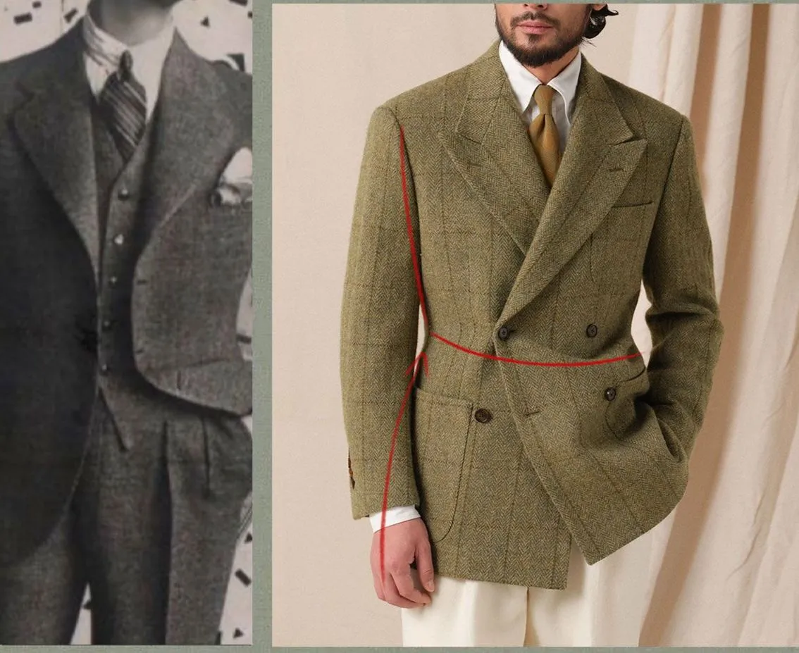 1930s Retro Double-Breasted Suit