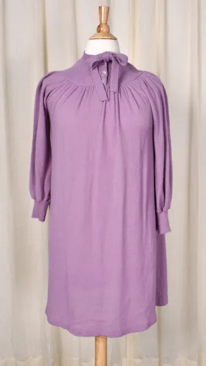 1970s Vintage Lavender Sweater Dress