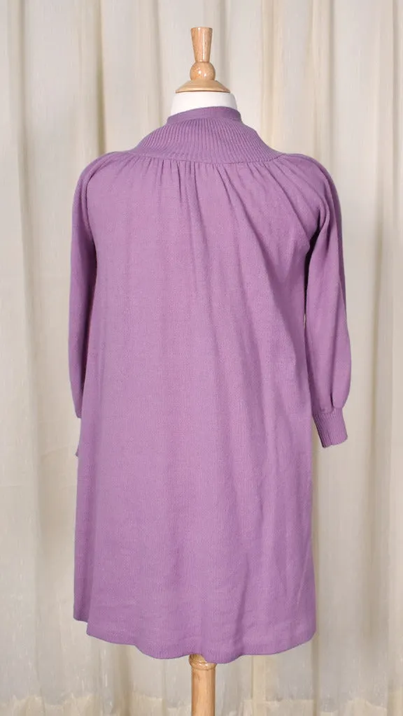 1970s Vintage Lavender Sweater Dress