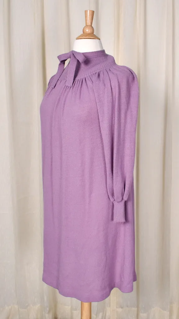 1970s Vintage Lavender Sweater Dress