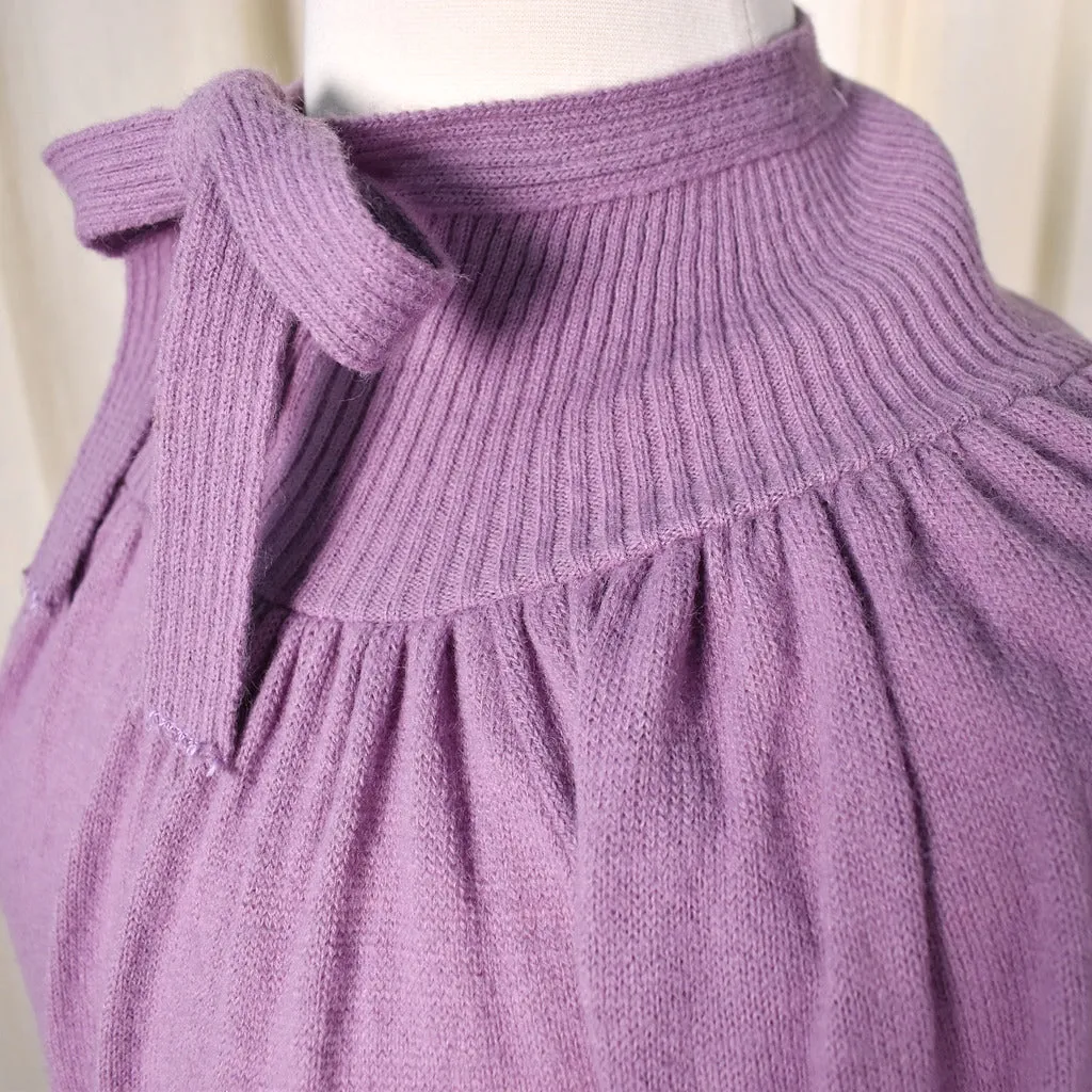 1970s Vintage Lavender Sweater Dress