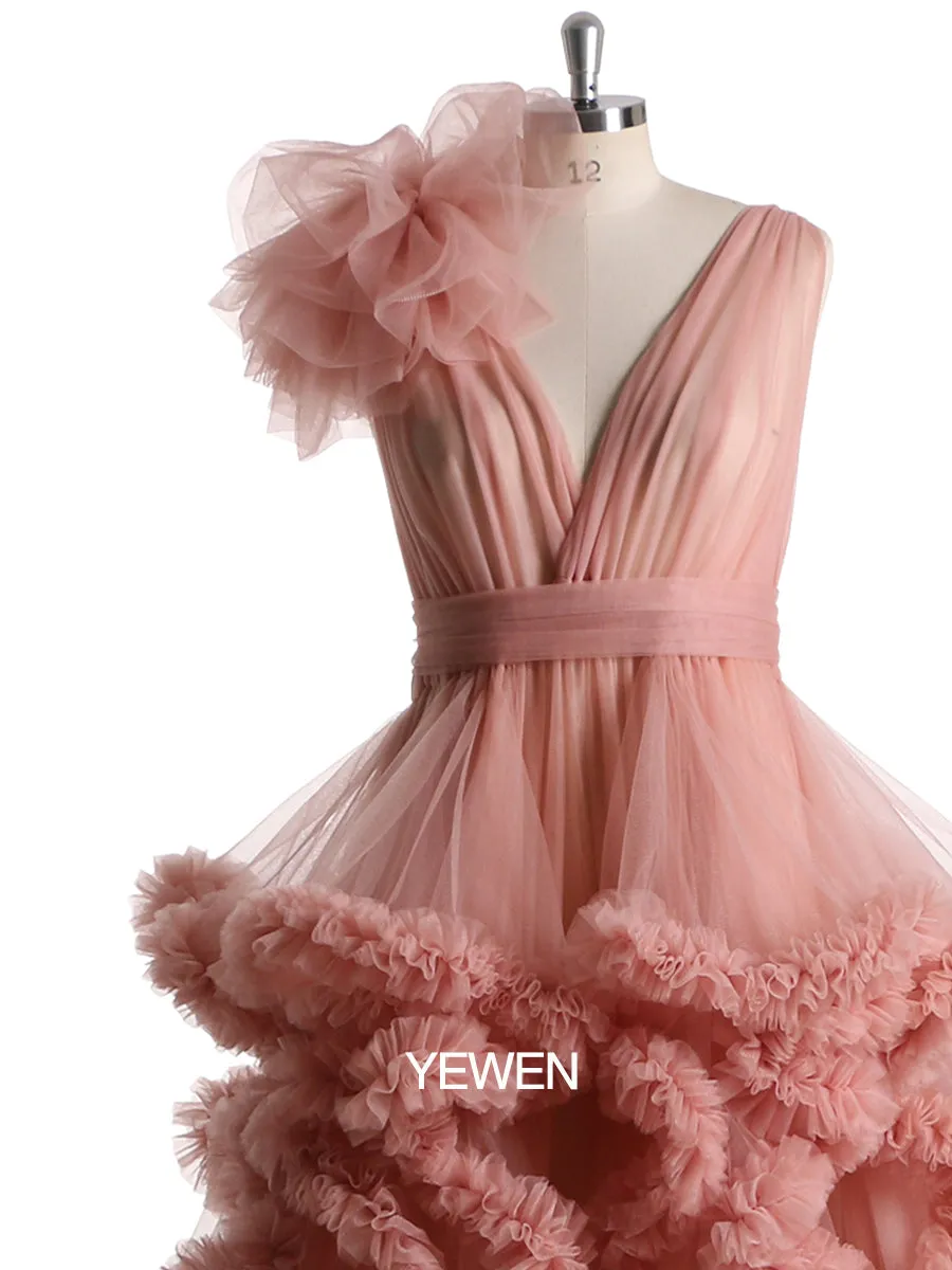 1M Train Cloud Style Women Ball Gown Wedding Photography Dress Maternity Dress for Photo Shoot
