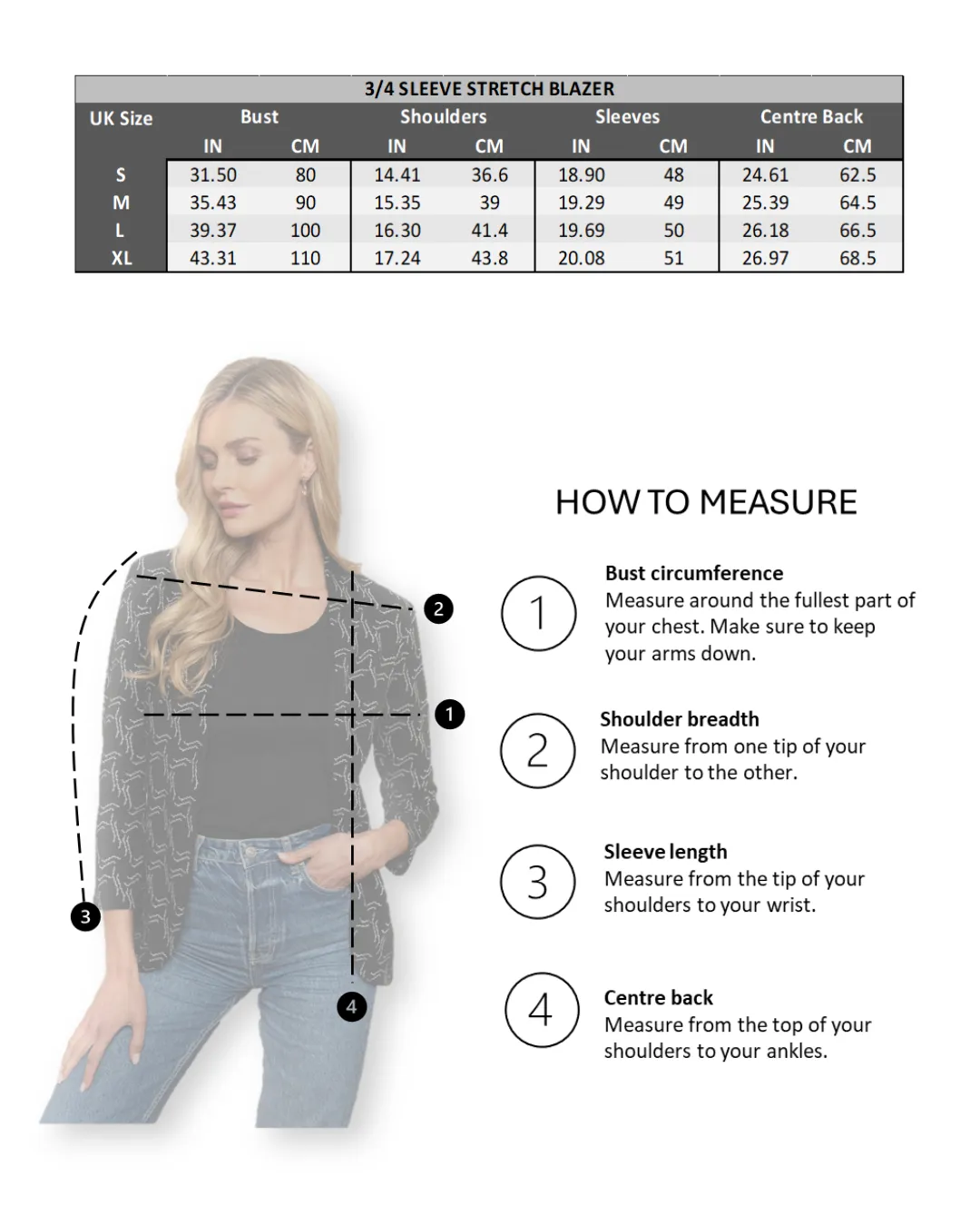 3/4 Sleeve Stretch Blazer