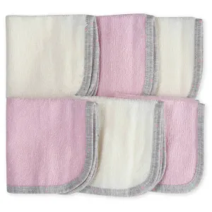 6-Pack Baby Girls' Bunny Woven Washcloths