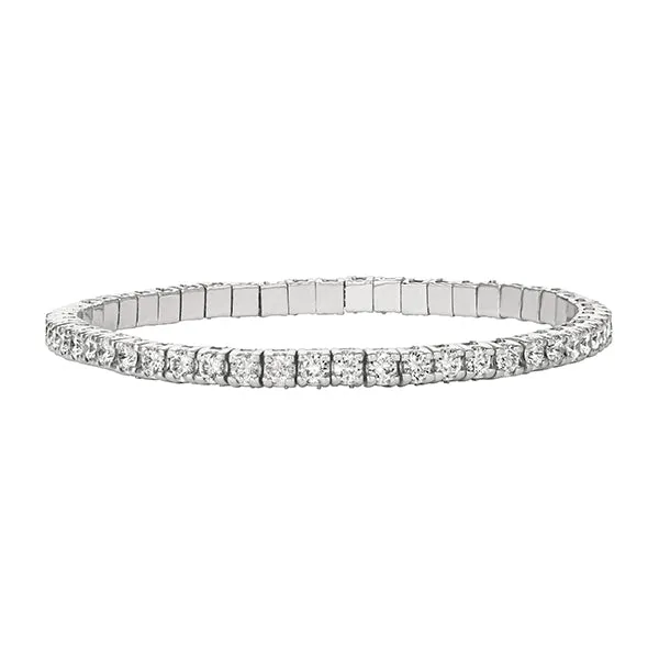9.00 Carat Natural Diamond Stretch Bracelet G-H SI 14K White Gold