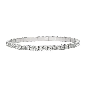 9.00 Carat Natural Diamond Stretch Bracelet G-H SI 14K White Gold