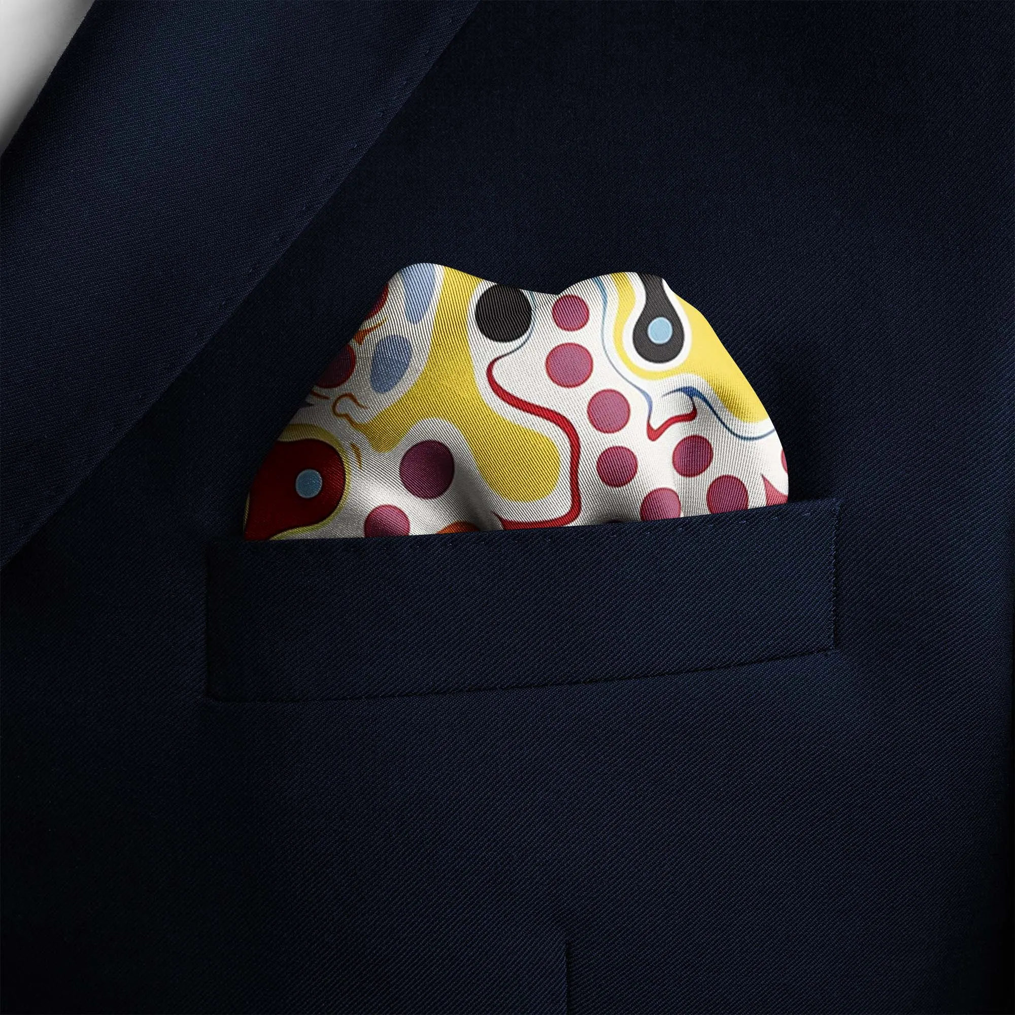 ABSTRACT KEYNOTE SILK POCKET SQUARE
