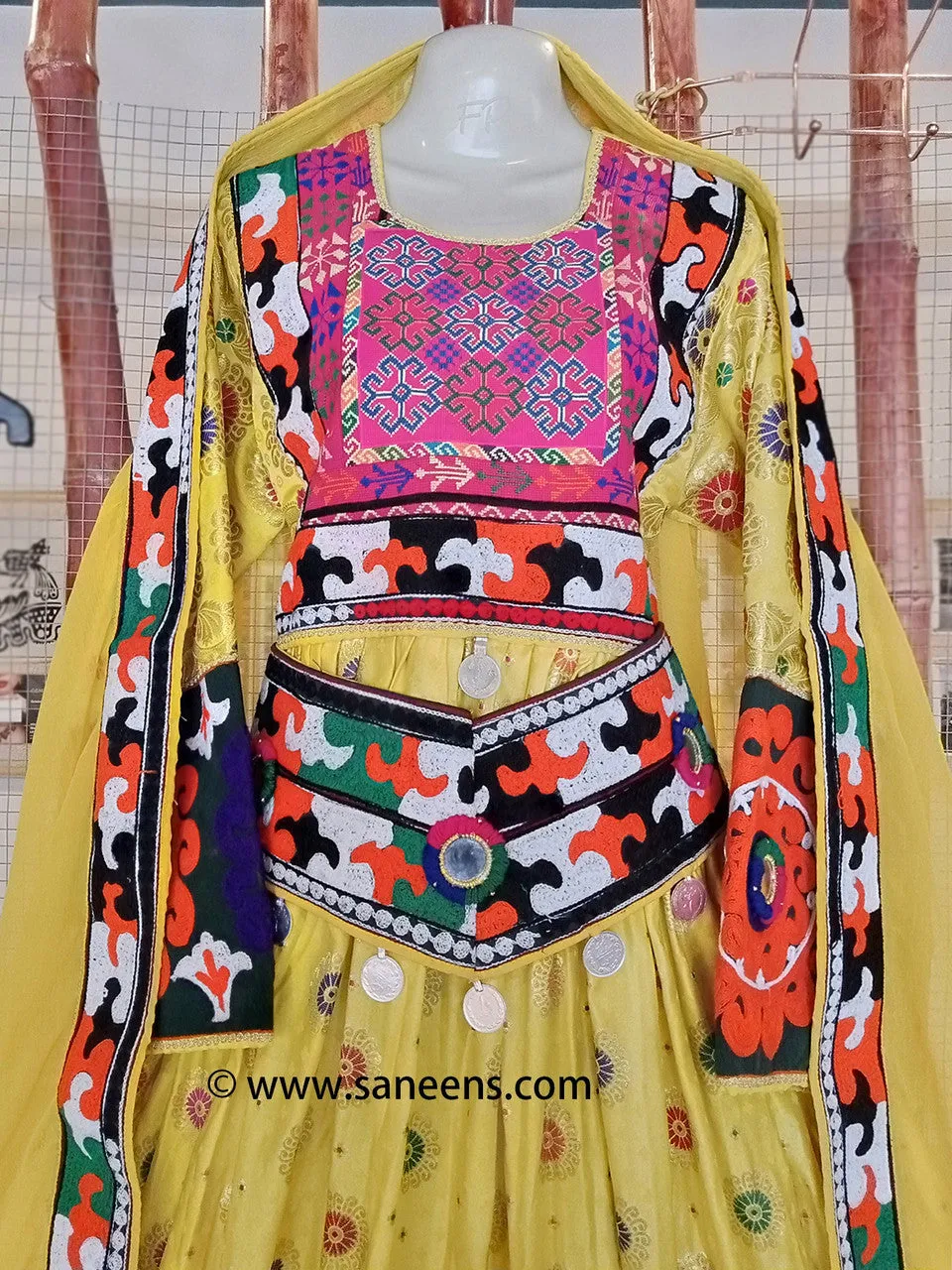 Afghan Girls Dress In Yellow Color