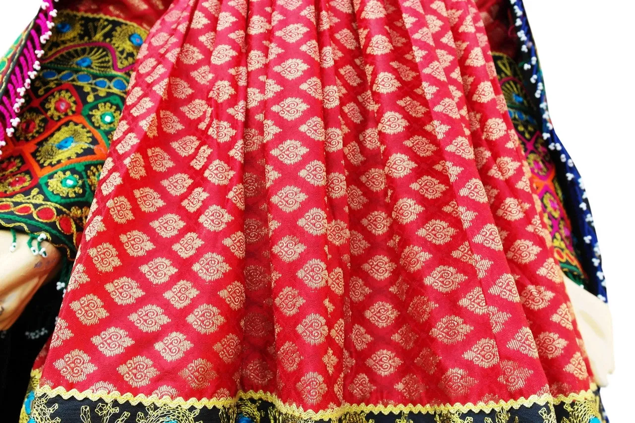Afghan Traditional Dress In Red Color Muslim Wedding Dress