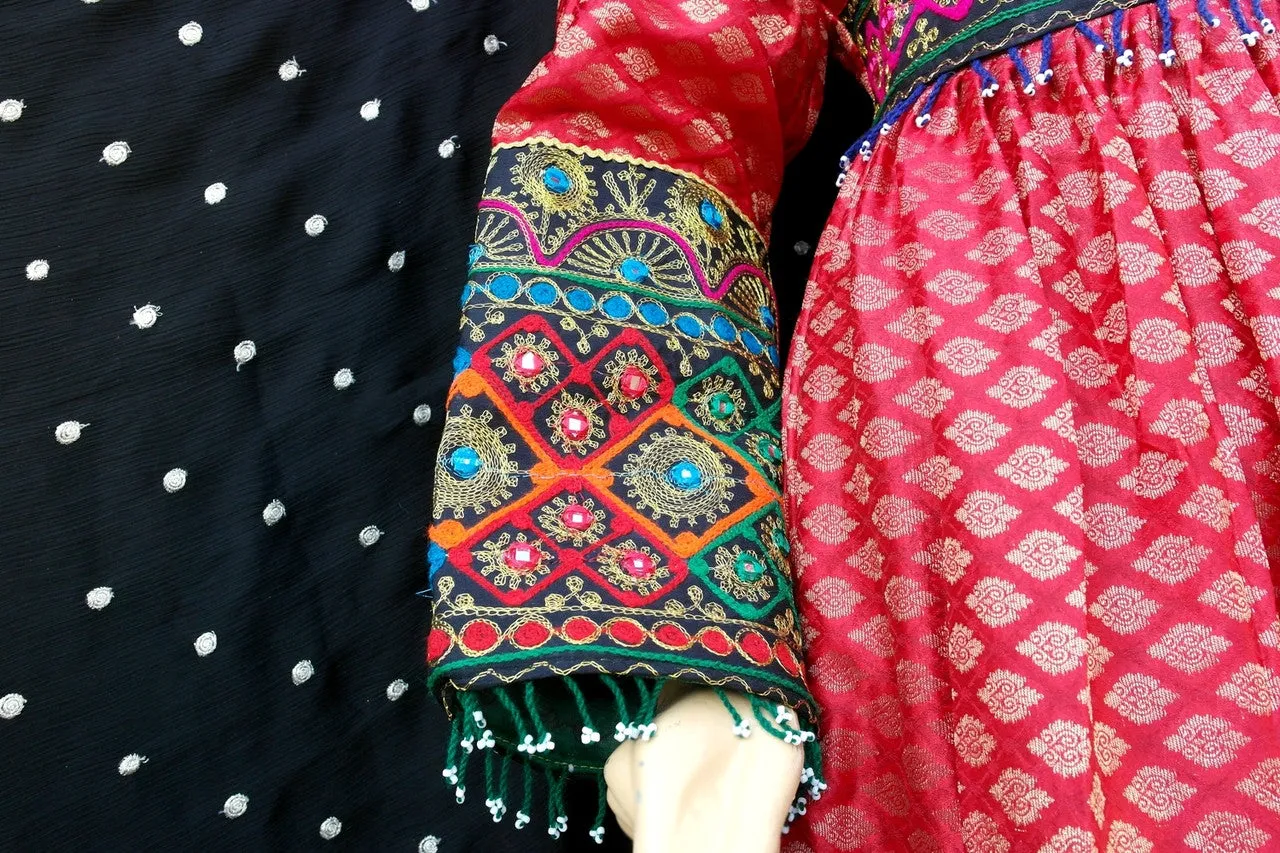 Afghan Traditional Dress In Red Color Muslim Wedding Dress