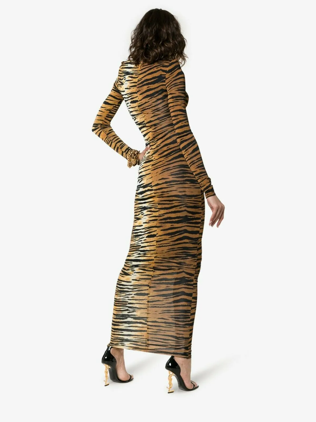 Alexandre Vauthier Long Sleeved Tiger Print Kylie Jenner  Dress