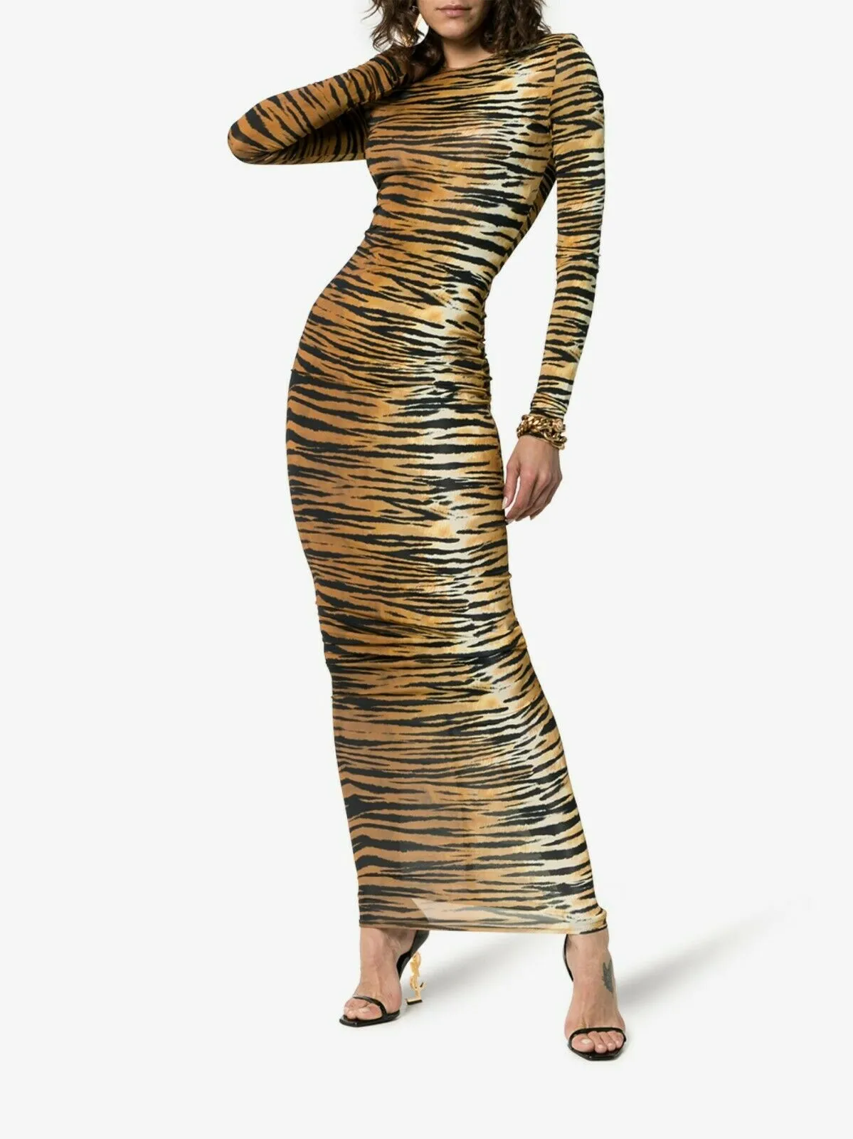 Alexandre Vauthier Long Sleeved Tiger Print Kylie Jenner  Dress