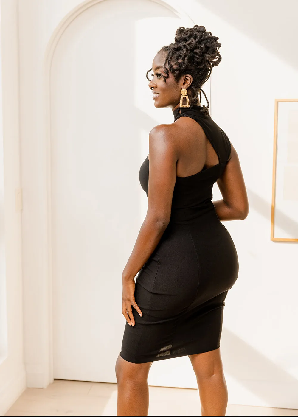 Amaka Women's Stretch Dress (Black) - Clearance