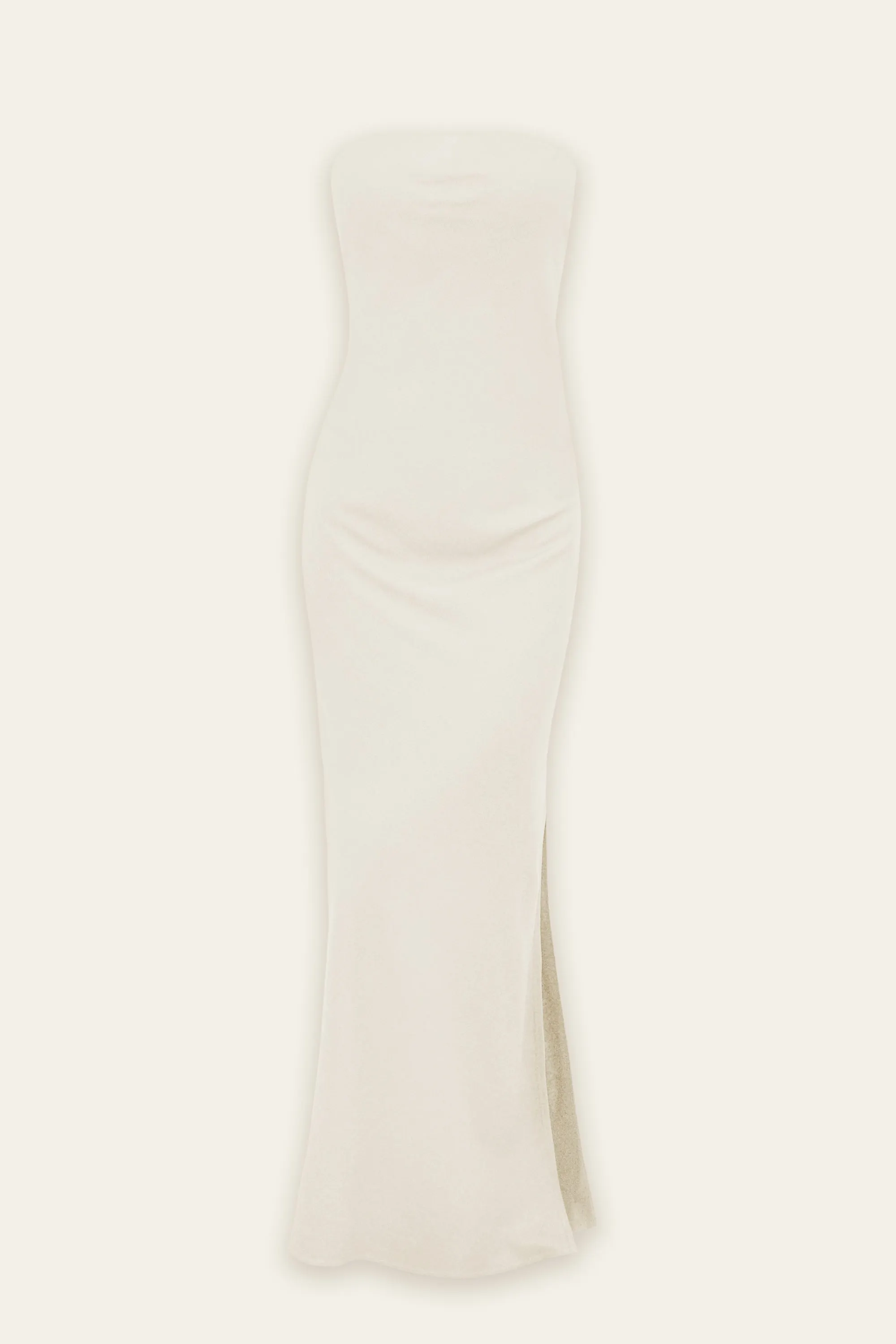 Ana linen Strapless Side Slit Maxi Dress