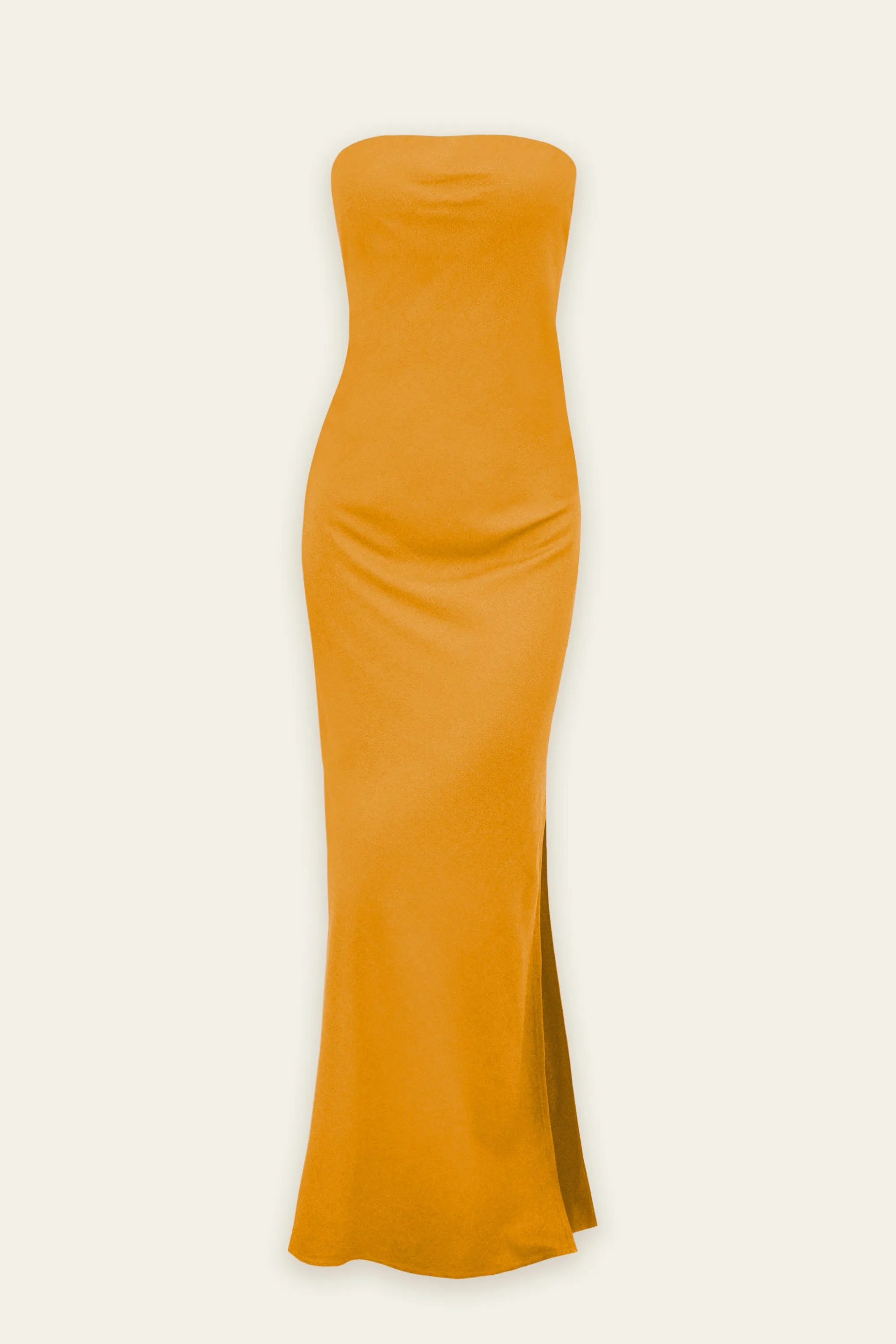Ana linen Strapless Side Slit Maxi Dress