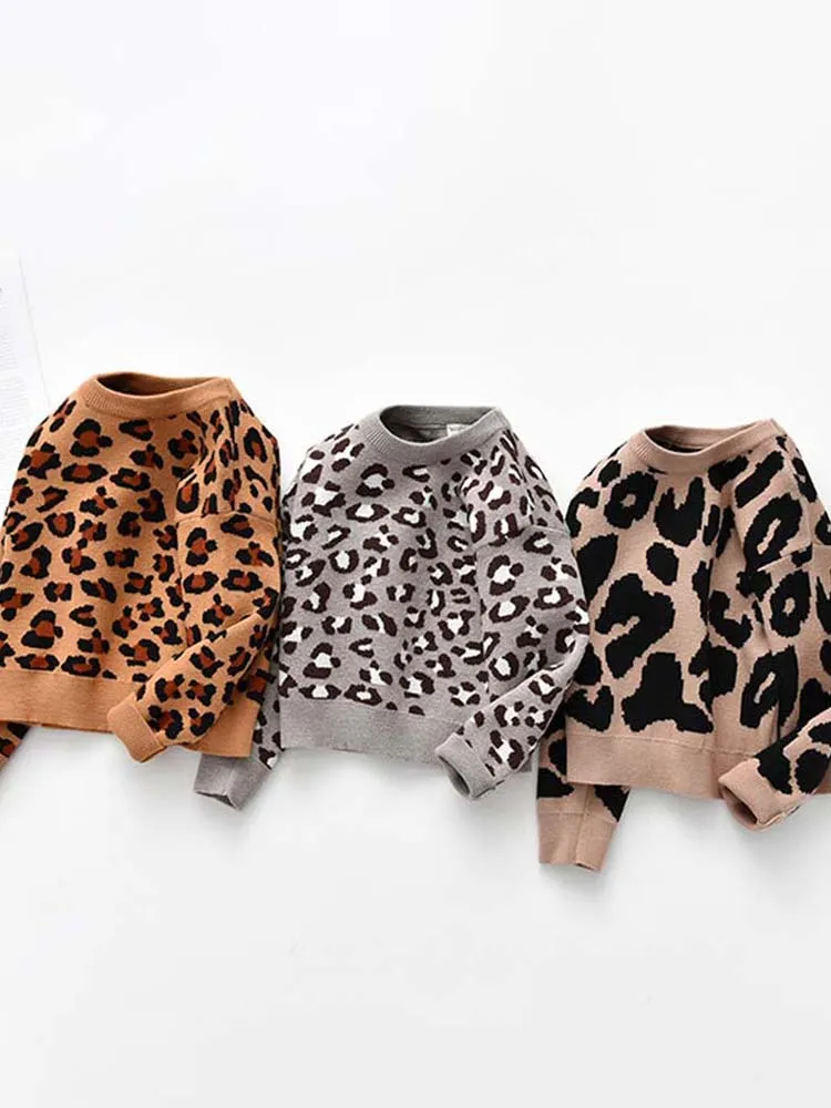Animal Power Girls Tan & Black Animal Print Jumper - African Leopard Tan