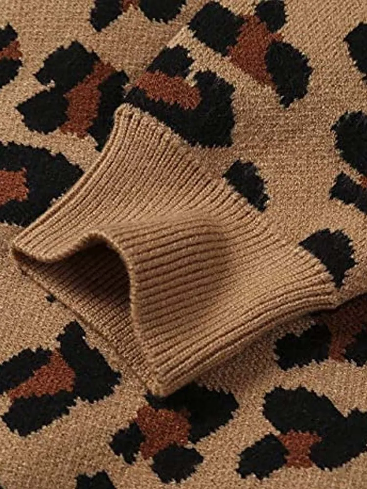 Animal Power Girls Tan & Black Animal Print Jumper - African Leopard Tan