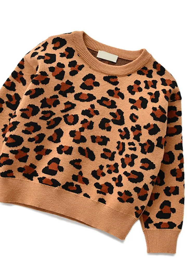 Animal Power Girls Tan & Black Animal Print Jumper - African Leopard Tan