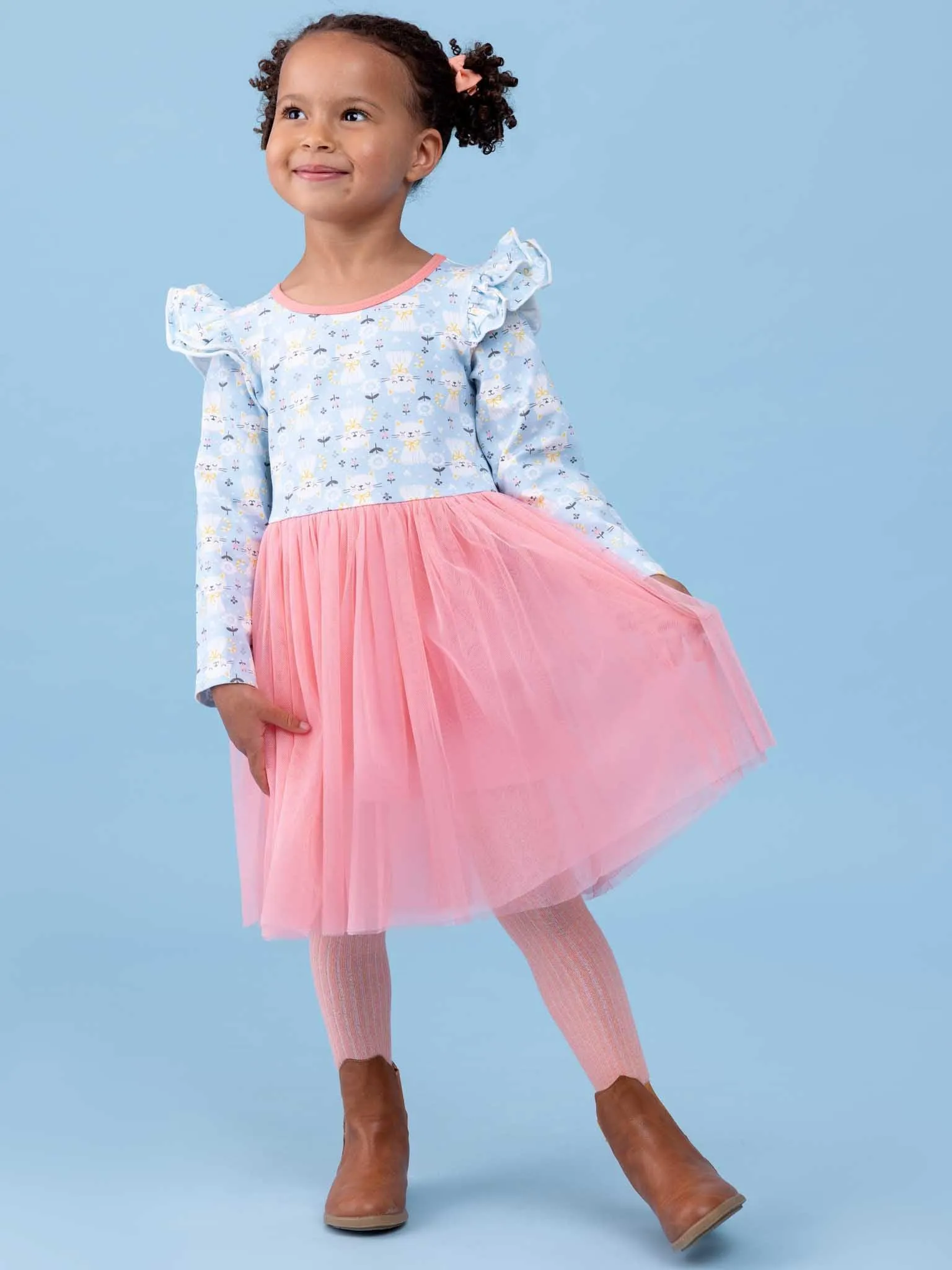 Ariel Long Sleeve Blue Smitten Kitten Dress
