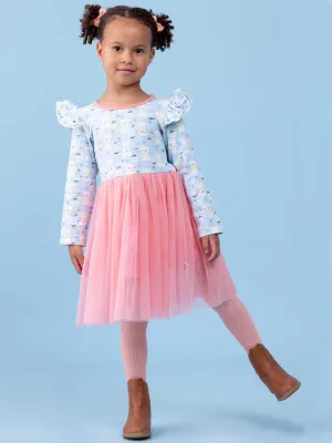 Ariel Long Sleeve Blue Smitten Kitten Dress