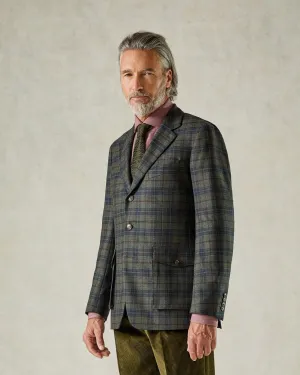 Asher Wool Check Blazer Green