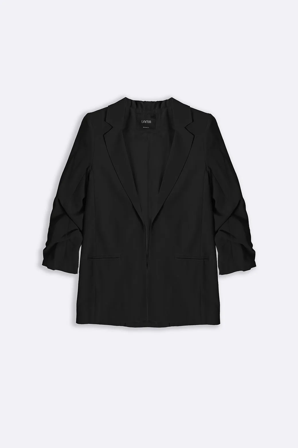 BASIC BLAZER WITH RUCHED SLEEVE
