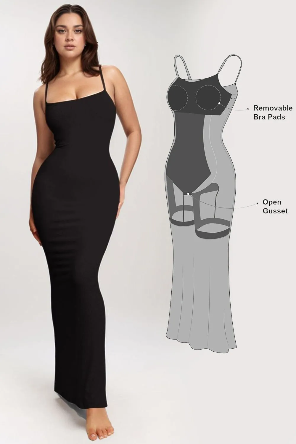 Basic Built-In Shapewear Sleeveless Maxi Dress
