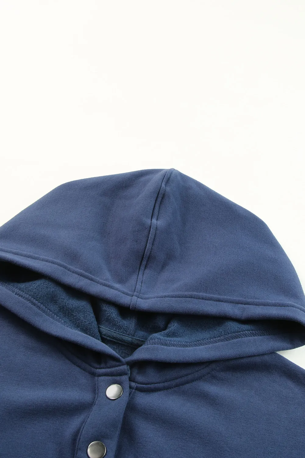 Batwing Sleeve Pocketed Henley Hoodie
