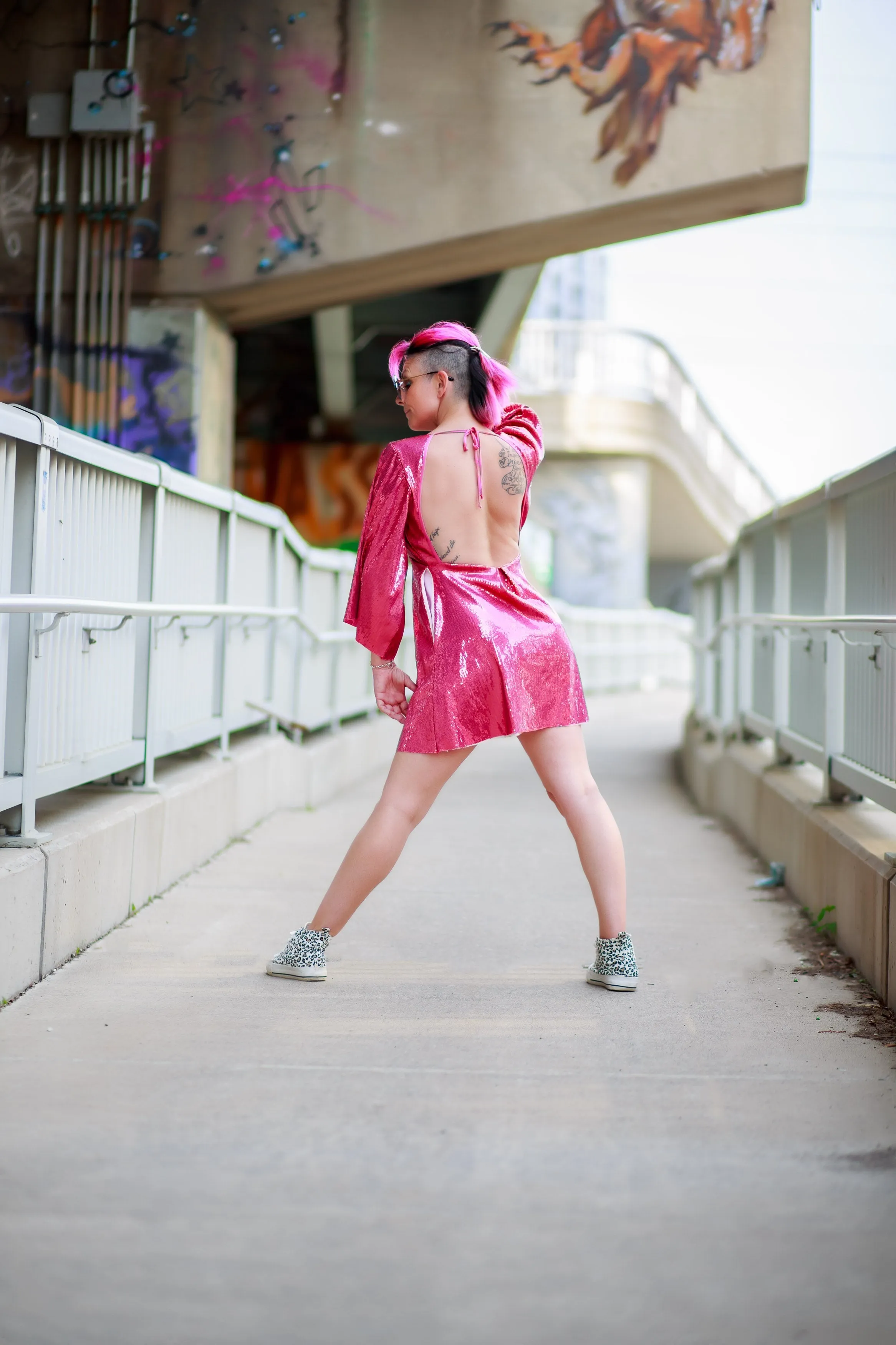 Bingo Bango Dress-Pink Sequin