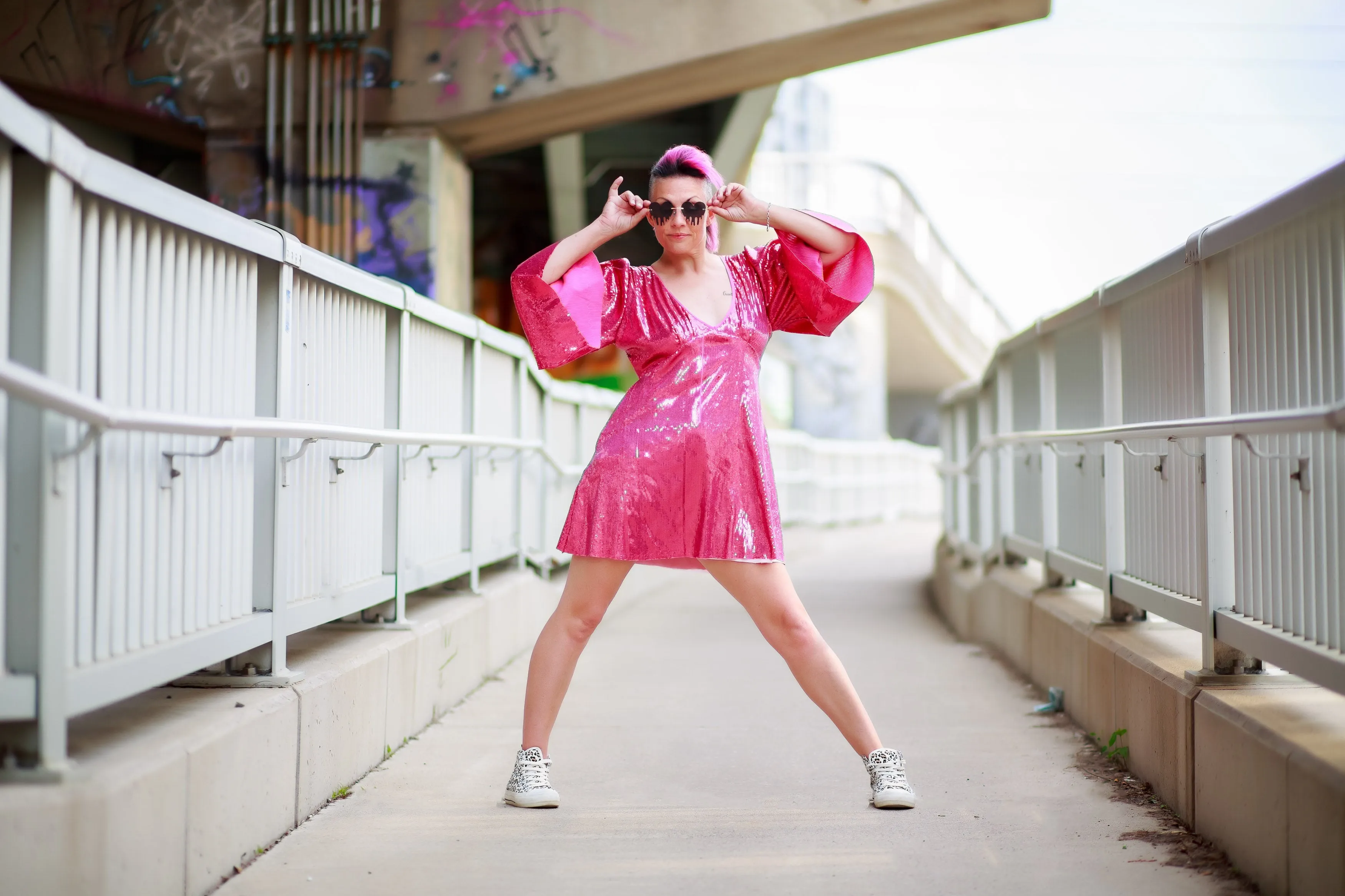 Bingo Bango Dress-Pink Sequin