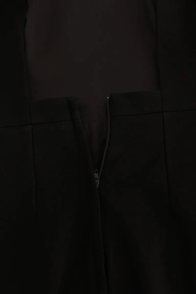 Black Stretch Crystal Sheath Dress