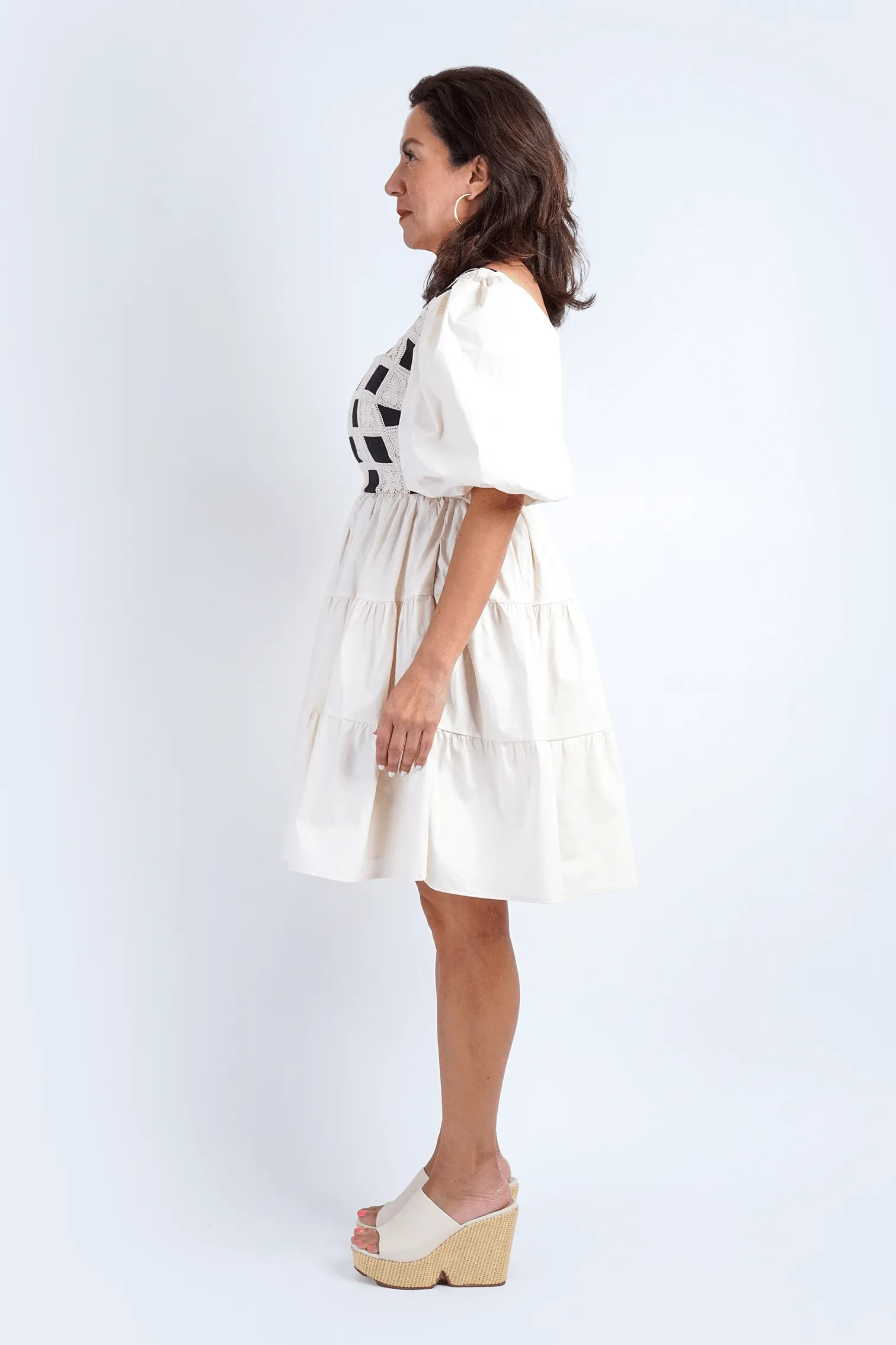 Black/Ivory Crochet Dress