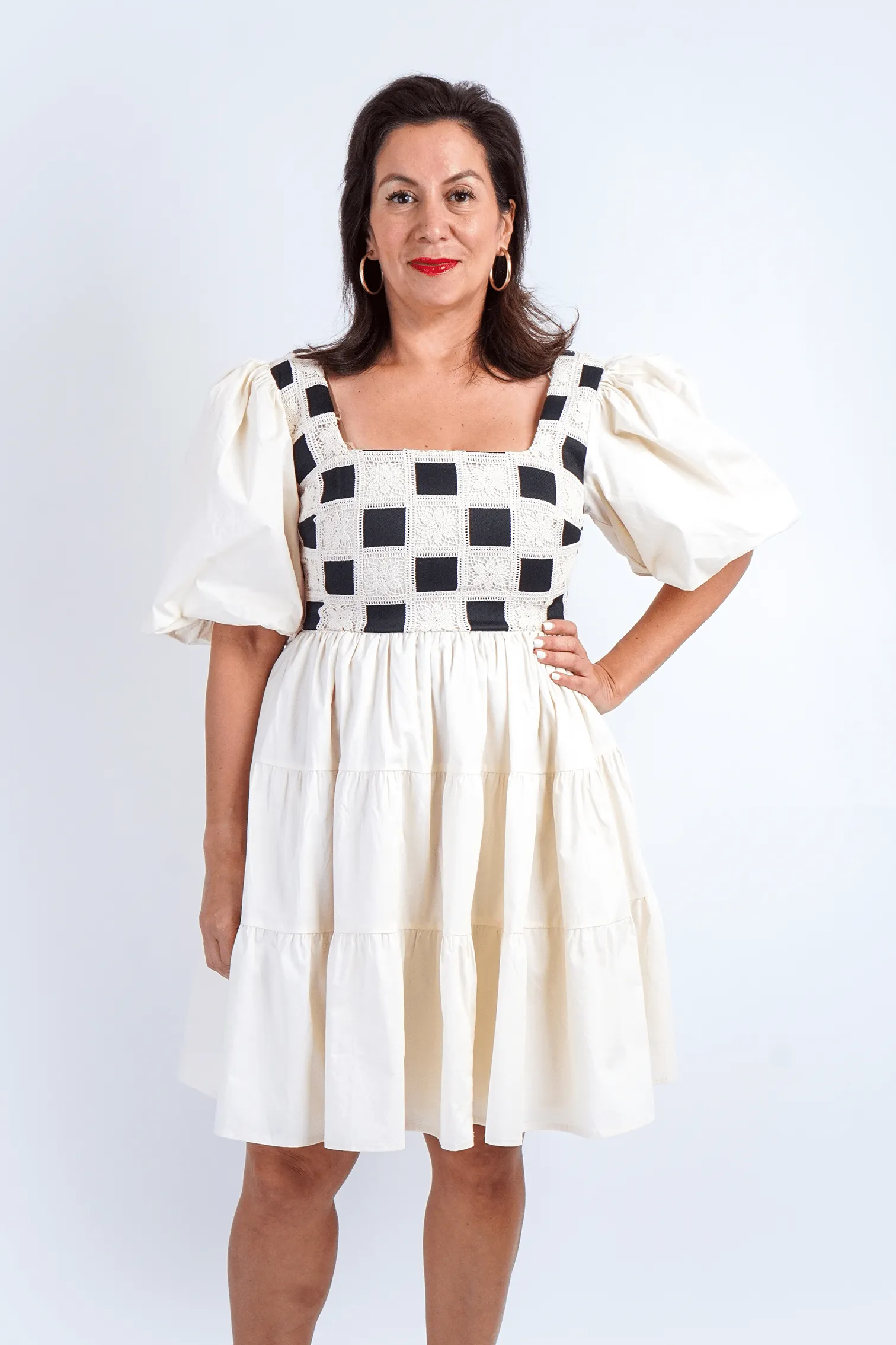 Black/Ivory Crochet Dress