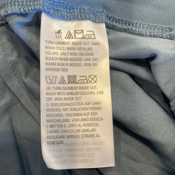 Bob Mackie wearable art maxi skirt stretch knit chambray smokey blue  lined 3X