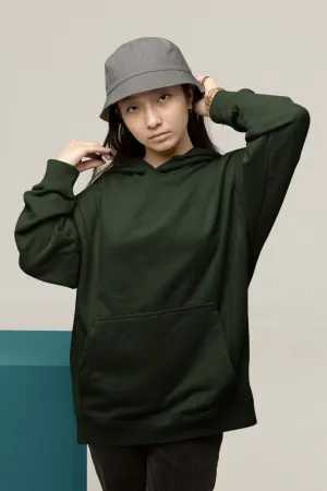 Bottle Green Oversized Hoodie || Essentials