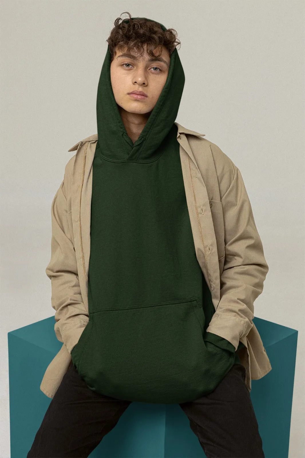 Bottle Green Oversized Hoodie || Essentials