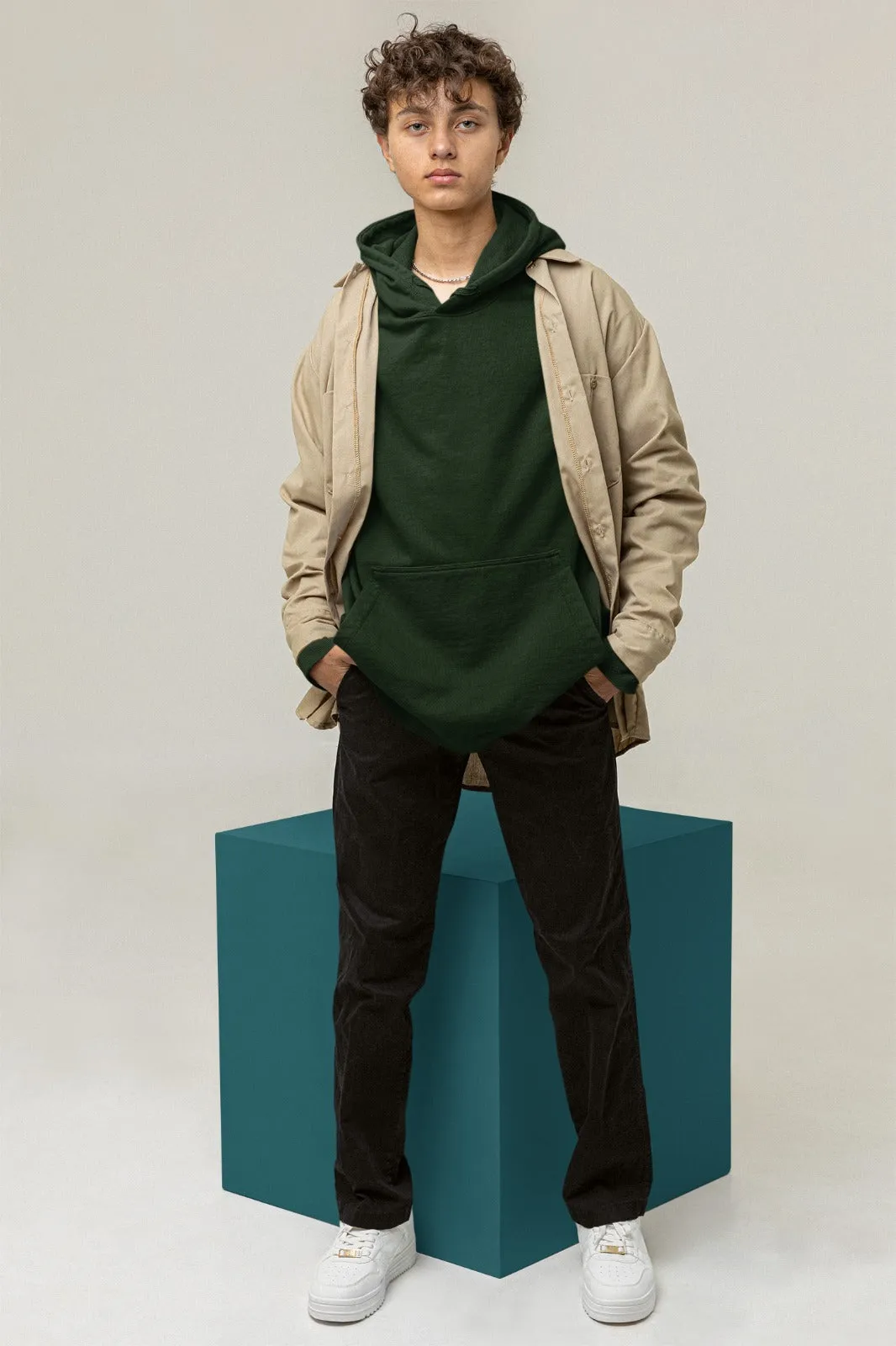 Bottle Green Oversized Hoodie || Essentials