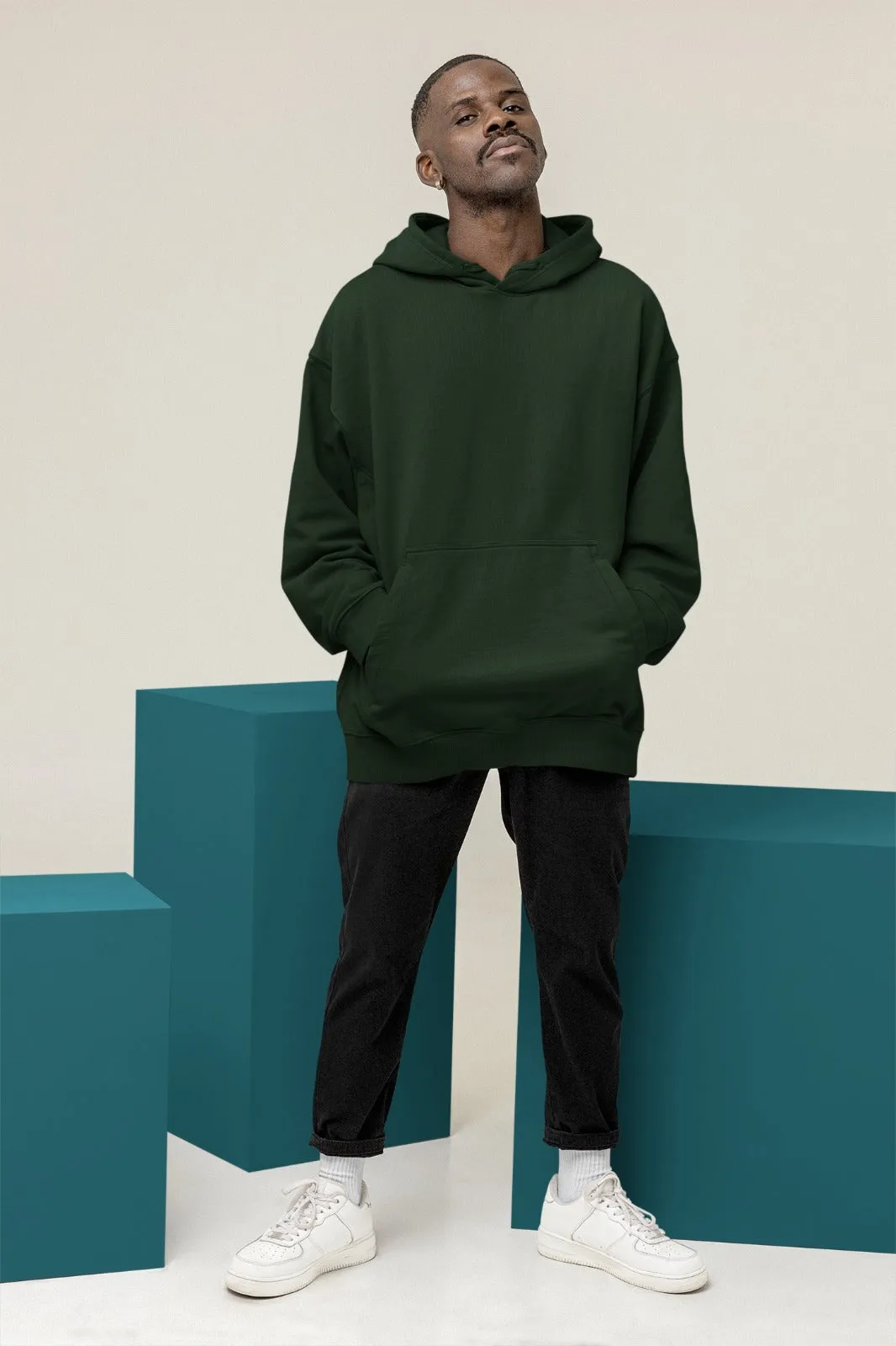 Bottle Green Oversized Hoodie || Essentials