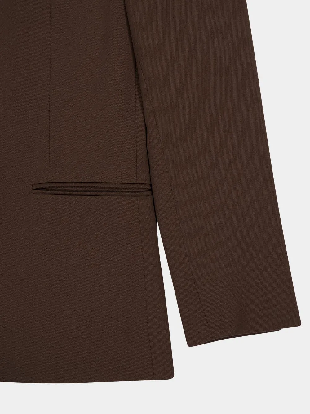Brown Wool Semi-Lined Jacket