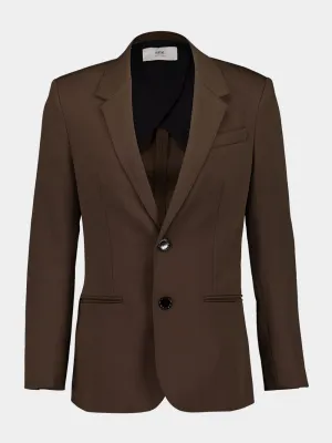 Brown Wool Semi-Lined Jacket