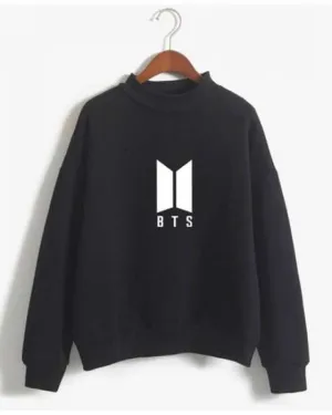 BTS Black Fleece Cotton Sweatshirt For Women